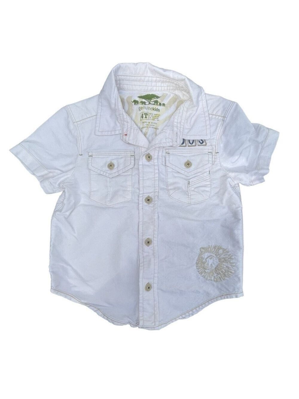 GENUINE Kids from Oshkosh off white short sleeves button down safari shirt 4T
